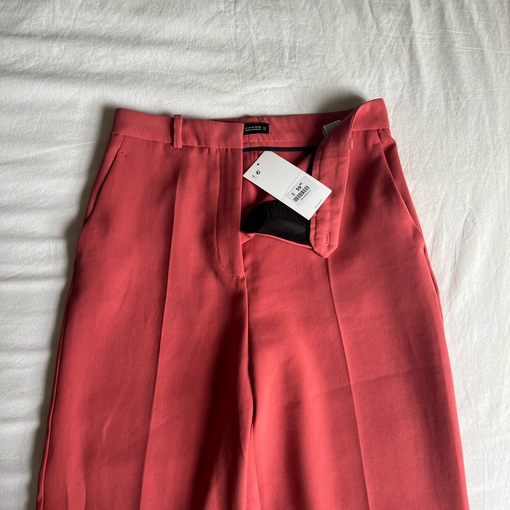 Zara medium coral pink red trouser pants